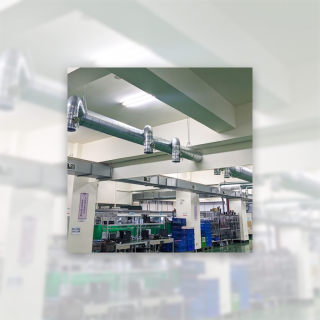 排風系統整體建置成果，電子科技廠空氣流動規劃案例